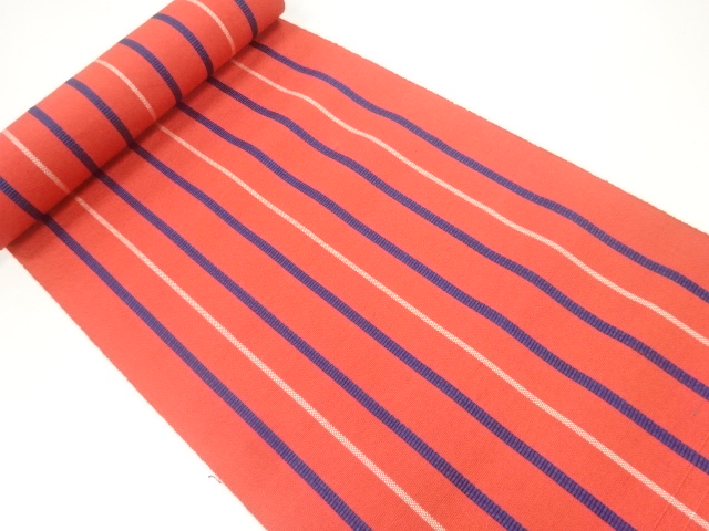JAPANESE KIMONO / ANTIQUE BOLT FOR HASSUN OBI / WOVEN STRIPE